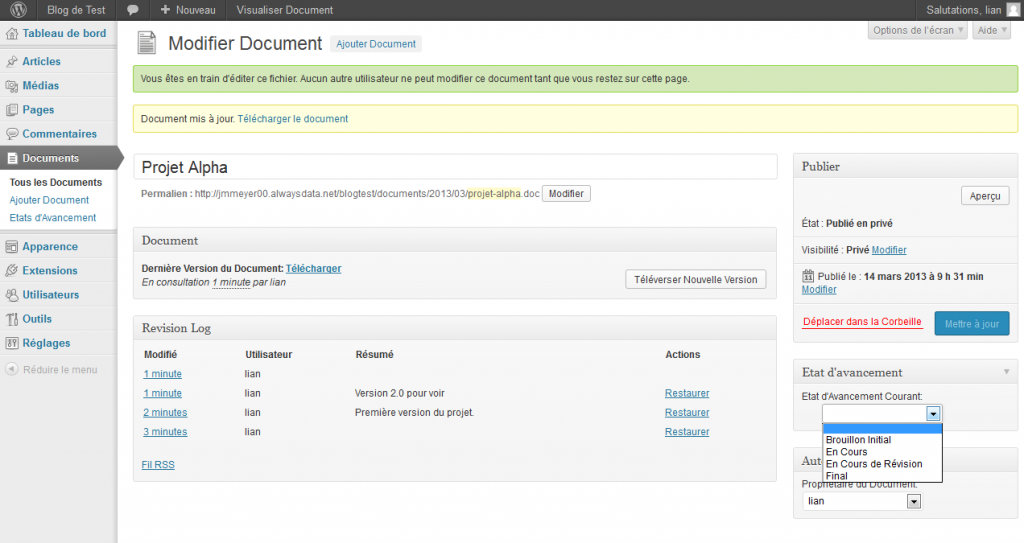 WP Document Revisions – L'Écho des Plugins WP