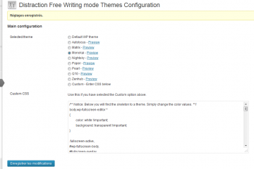 Distraction Free Writing Mode Themes