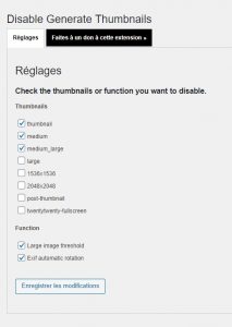 Disable Generate Thumbnails Options