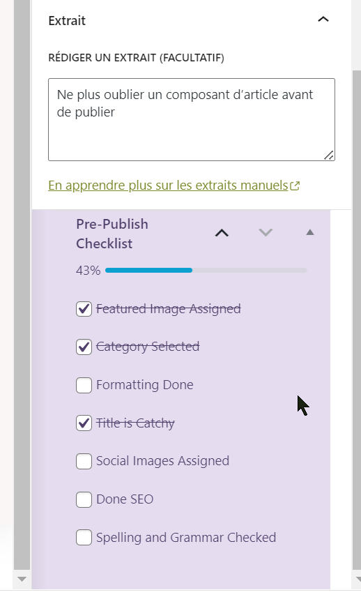 checklist validation